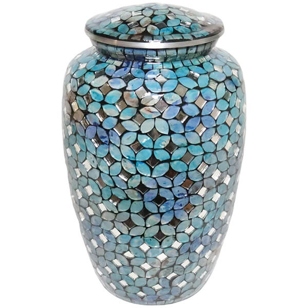 mosaic glass cremation urn