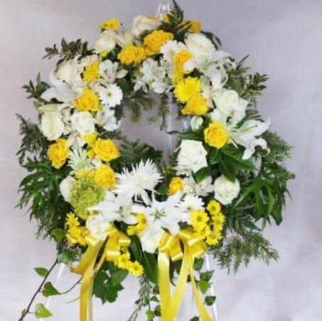 Funeral Wreath on an Easel