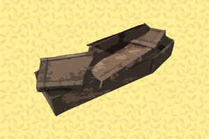 Do Caskets Decompose Header Image Showing Decaying Casket on Stylized Background