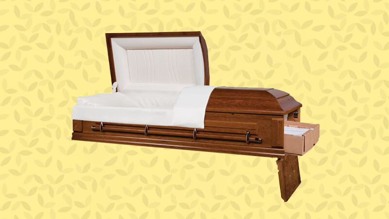 rental casket with removal inner