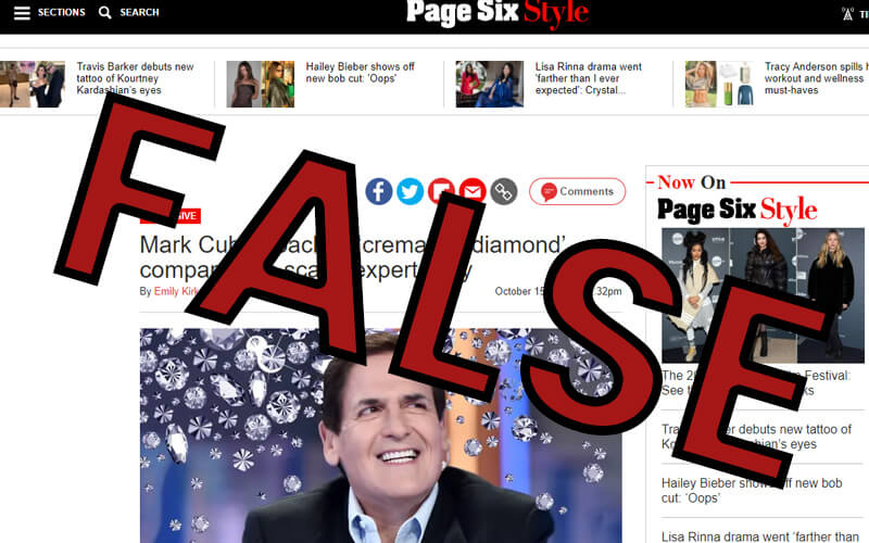 memorial diamonds are legitimate screenshot of page six news article debunked