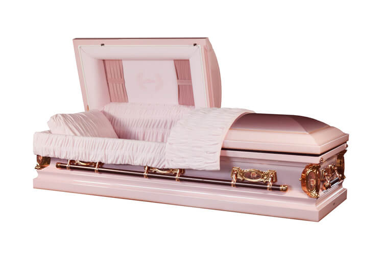 pink casket interior