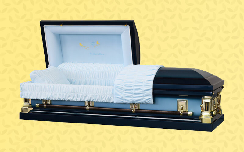 steel blue christian casket