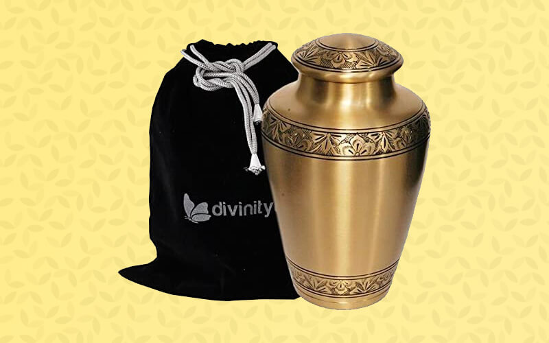 athens gold brass cremation urn