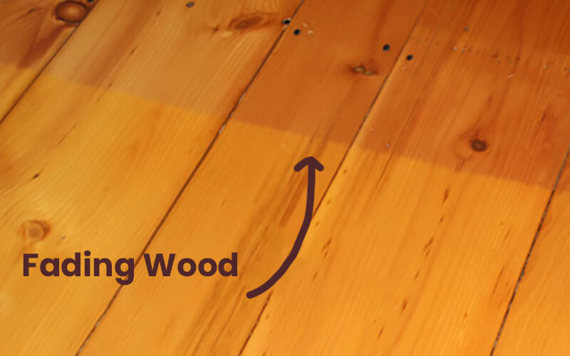 example of wood fading over time
